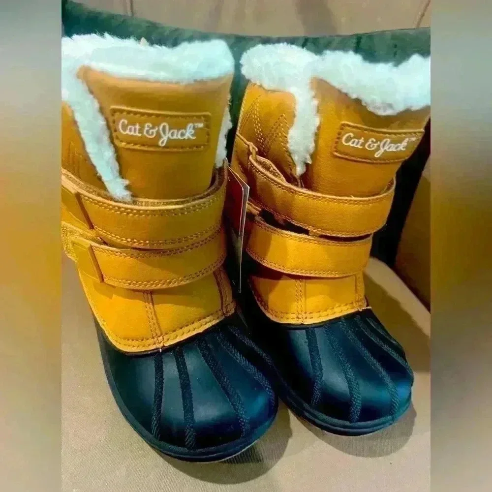 Cat & Jack Toddler Denver Waterproof Snow Boots Brown/Black Size 11